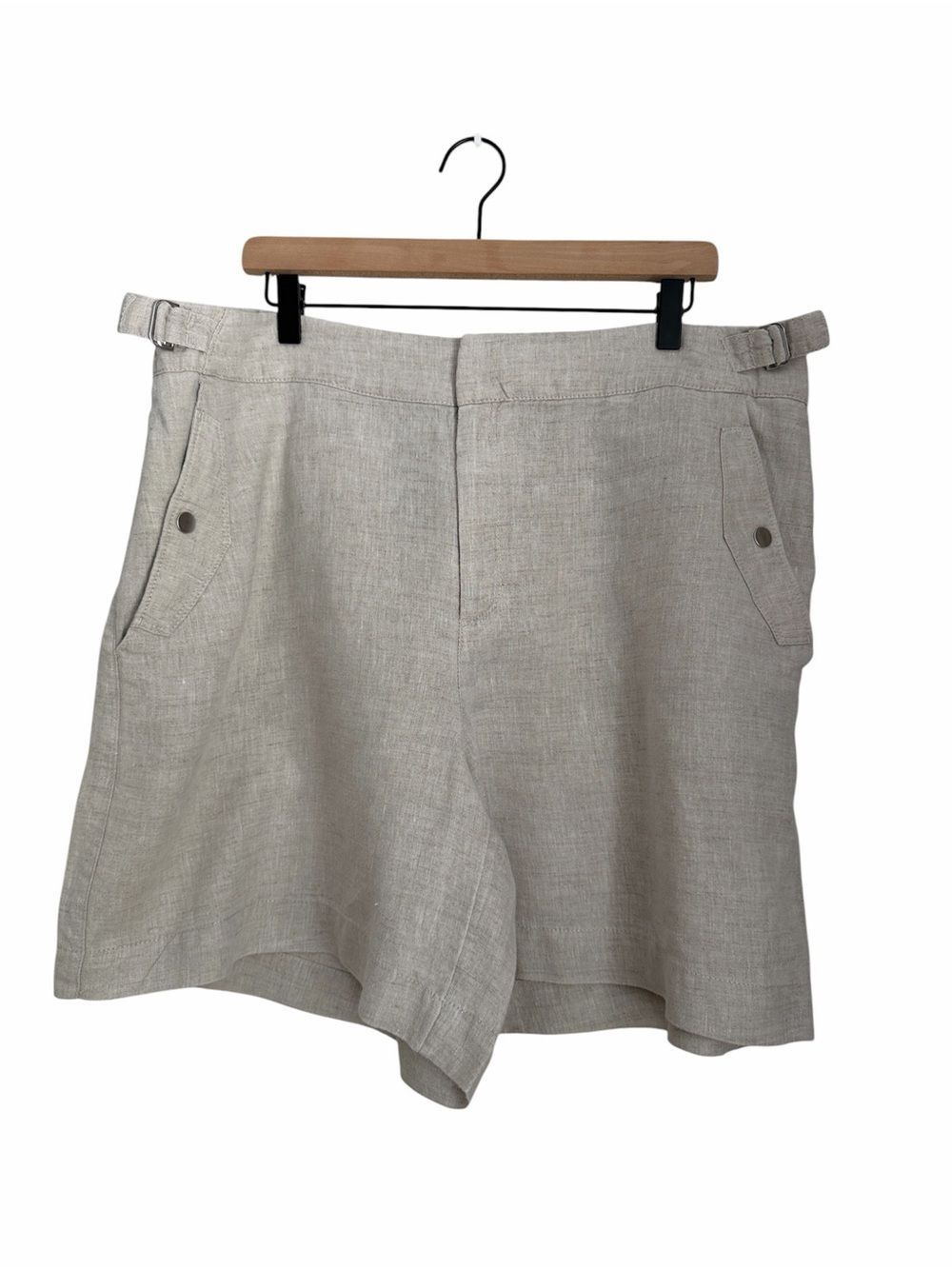 Athleta Womens Voyager Linen Shorts Size 18 Beachy Lagenlook Minimalist Nautical